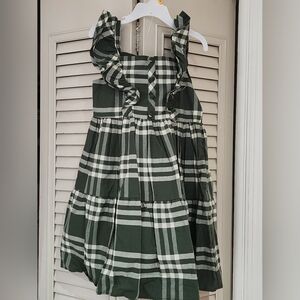 Blueberi Boulevard Green Plaid Ruffle Dress